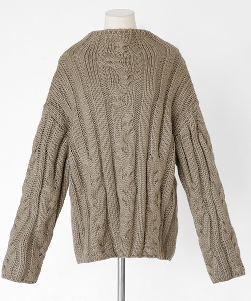 DHOLIC(ディーホリック)の「モックネックツイストニットプルオーバー(ニット/セーター・レディース・ホワイト/ピンク/グリーン/ベージュ・FREE)」の2枚目の写真