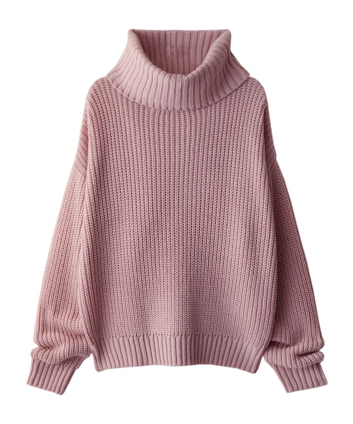 GRL（グレイル）の「タートルニットトップス（ニット/セーター・レディース・ブラウン/濃いピンク/グレー/マスタード/レンガ/ブラック/レッド/ピンク/グリーン/ネイビー/ボルドー/アイボリー/ラベンダー/ベージュ/モカ/ダークレッド/ワイン・F/Ｆ）」の14枚目の写真