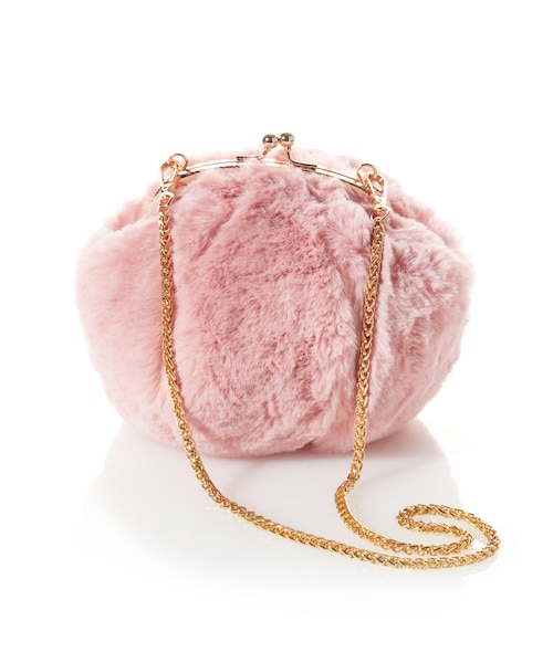 GRL（グレイル）の「がま口エコファーポシェットバッグ（ショルダーバッグ・レディース・ブルー/ブラック/グレー/アイボリー/ピンク/キャメル・F）」の6枚目の写真