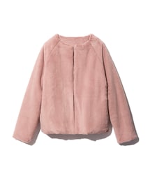 GRL | ノーカラーショートファーコート(その他アウター)