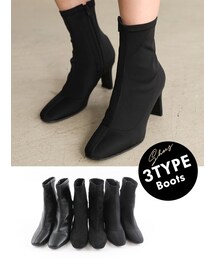 KORMARCH | 3TYPEスクエアトゥアンクルブーツ(ブーツ)