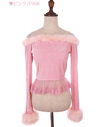 Bobon21 | スウィートベロアファートップス-全３色-(Tシャツ/カットソー)