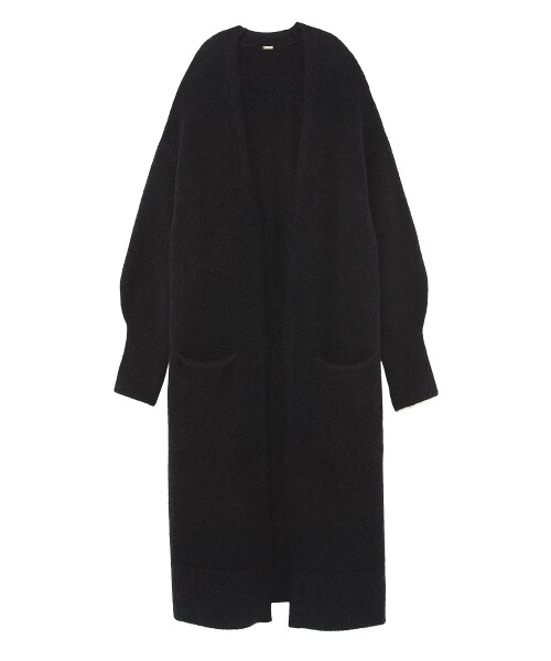 上質ブランド◆バイマレーネビルガー◆モヘヤ混ニットロングガウン◆カーディガン◆黒 上質ブランド◇バイマレーネビルガー◇モヘヤ混ニットロングガウン