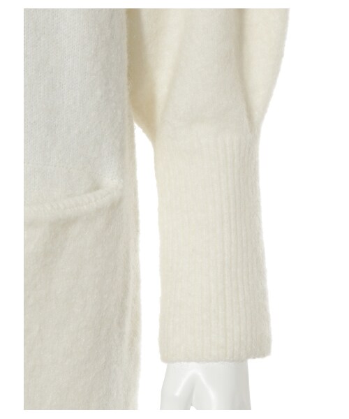 クルチアーニ　イタリア製　ホワイトモヘアニットロングカーディガン　白 クルチアーニ イタリア製 ホワイトモヘアニットロングカー