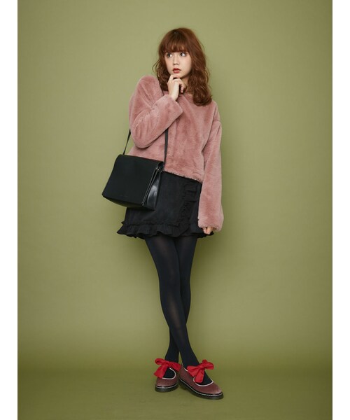 merry jenny（メリージェニー）の「シンプルフェイクレザーポシェット（バッグ・レディース・ブラック/レッド/グリーン・F）」の4枚目の写真