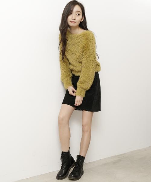 RAY CASSIN（レイカズン）の「スウェード調レースミニスカート（スカート・レディース・ブラック/ネイビー/キャメル・FREE）」の13枚目の写真