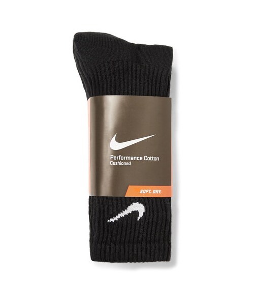NIKE（ナイキ）の「Nike Three-Pack Cushioned Cotton-Blend Socks（ソックス/靴下・メンズ・Black・XL/L/M）」の4枚目の写真
