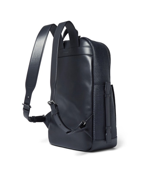 新品同様　極美品　Ermenegildo Zegna ゼニア　リュック　レザー 極美品】エルメネジルドゼニア リュック バックパック PVCレザー