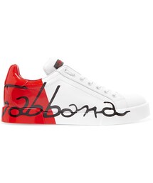 DOLCE&GABBANA | Dolce & Gabbana - Painted Matte And Patent-leather Sneakers - White(スニーカー)