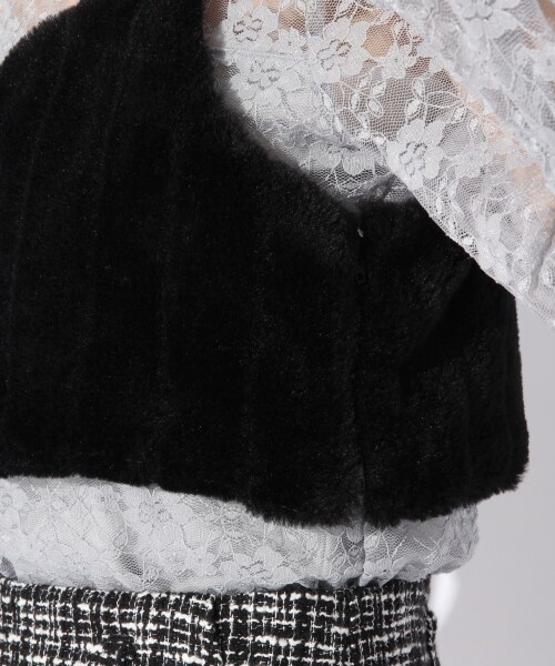 Heather(ヘザー)の「エコファーキャミ(トップス・ブラック/ピンク系)」の9枚目の写真