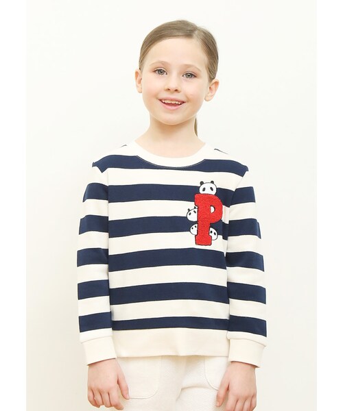 Design Tshirts Store graniph(デザイン ティーシャツ ストア グラニフ)の「ロング スリーブ スウェット B (P ロゴ パンダ)(その他・キッズ・ナチュラル・90/100/110/120/130)」の9枚目の写真