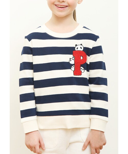Design Tshirts Store graniph(デザイン ティーシャツ ストア グラニフ)の「ロング スリーブ スウェット B (P ロゴ パンダ)(その他・キッズ・ナチュラル・90/100/110/120/130)」の7枚目の写真
