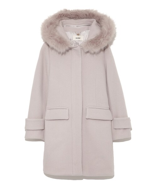 SNIDEL(スナイデル)の「2wayフードエコファーコート(ファーアウター・レディース・LGRY/PBEG/BLK・0/1)」の4枚目の写真