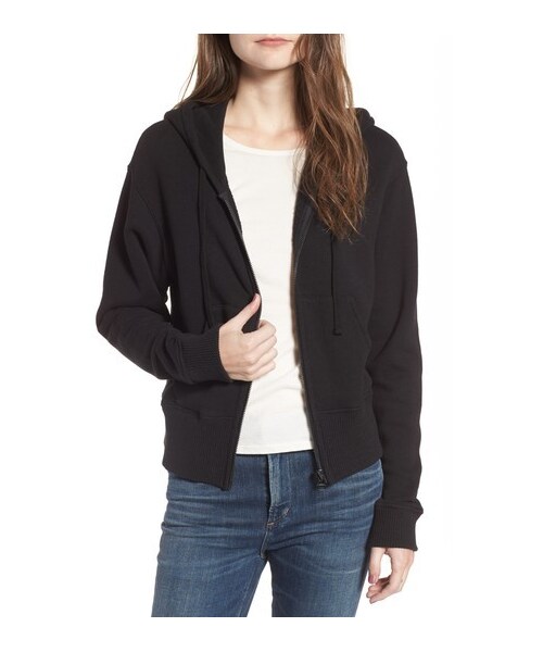 JAMES PERSE(ジェームスパース)の「Women's James Perse Plush Terry Zip Hoodie(スウェット・レディース・Black・0/1/2/3/4)」の1枚目の写真