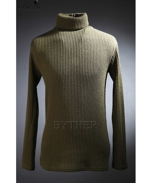 ByTheR（バイザアール）の「起毛タートルネックリブニット（ニット/セーター・メンズ・ベージュ/ブラック/グレー/グリーン/ホワイト・M/L）」の5枚目の写真