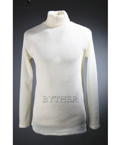 ByTheR（バイザアール）の「起毛タートルネックリブニット（ニット/セーター・メンズ・ベージュ/ブラック/グレー/グリーン/ホワイト・M/L）」の2枚目の写真