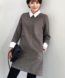 DHOLIC | ホワイトカラーチェックミニワンピース(ワンピース)