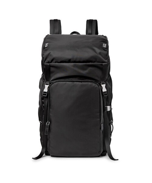 PRADA(プラダ)の「Prada Saffiano Leather-Trimmed Nylon Backpack(バックパック/リュック・メンズ・Black・one size)」の1枚目の写真