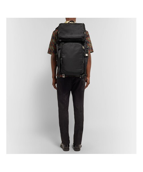 PRADA(プラダ)の「Prada Saffiano Leather-Trimmed Nylon Backpack(バックパック/リュック・メンズ・Black・one size)」の4枚目の写真