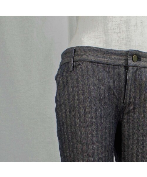 no brand(ノーブランド)の「「Your own color Bottoms」ヘリンボーンストライプデニム (D37N) 【送料・代引き手数料無料】(デニムパンツ・レディース・その他)」の4枚目の写真