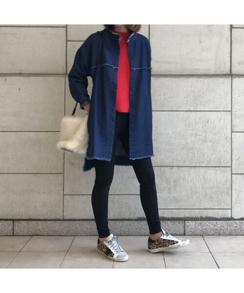 copine（コピン）の「ヴィンテージ加工ノーカラーカットオフロングデニムコート（2color）（デニムジャケット・レディース・その他）」の10枚目の写真