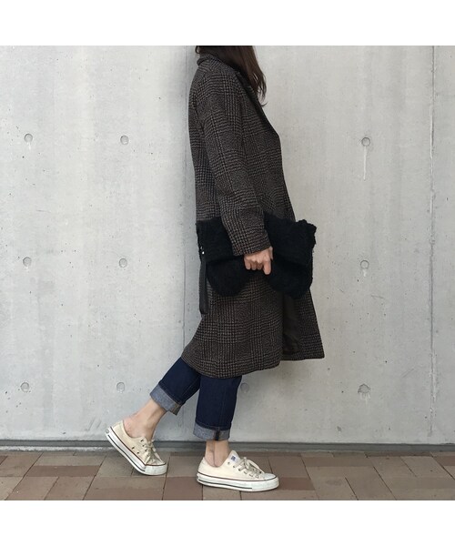 copine(コピン)の「再入荷なし早い者勝ち!大人可愛い!!ツイードグレンチェックチェスターコート(チェスターコート・レディース・その他)」の6枚目の写真