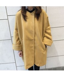 copine | ゆる可愛い！！ゆったりシルエットノーカラーフェイクウールコート(4color)(その他アウター)