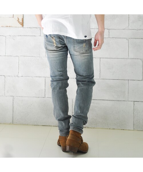 STYLISE（スタイライズ）の「デストロイデニム / MODEL.1 [STS-DESTROY-1-PNT]（デニムパンツ・メンズ・ブルー・S（28inc）/M（30inc）/L（32inc）/XL（34inc））」の4枚目の写真