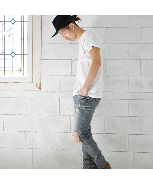 STYLISE（スタイライズ）の「デストロイデニム / MODEL.1 [STS-DESTROY-1-PNT]（デニムパンツ・メンズ・ブルー・S（28inc）/M（30inc）/L（32inc）/XL（34inc））」の6枚目の写真