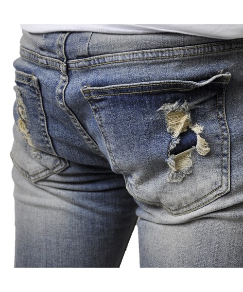 STYLISE（スタイライズ）の「デストロイデニム / MODEL.1 [STS-DESTROY-1-PNT]（デニムパンツ・メンズ・ブルー・S（28inc）/M（30inc）/L（32inc）/XL（34inc））」の16枚目の写真