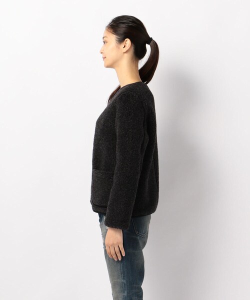 COLD BREAKER（コールドブレーカー）の「ノーカラーボアブルゾン/COLD BREAKER(コールド ブレーカー)（ジャケット/アウター・BLACK/MOCCA/CREAM・3XS）」の3枚目の写真