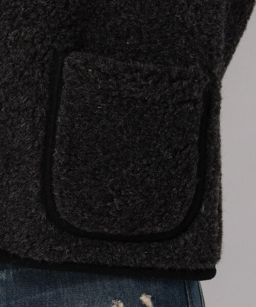 COLD BREAKER（コールドブレーカー）の「ノーカラーボアブルゾン/COLD BREAKER(コールド ブレーカー)（ジャケット/アウター・BLACK/MOCCA/CREAM・3XS）」の9枚目の写真