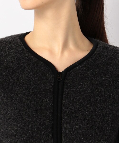 COLD BREAKER（コールドブレーカー）の「ノーカラーボアブルゾン/COLD BREAKER(コールド ブレーカー)（ジャケット/アウター・BLACK/MOCCA/CREAM・3XS）」の5枚目の写真