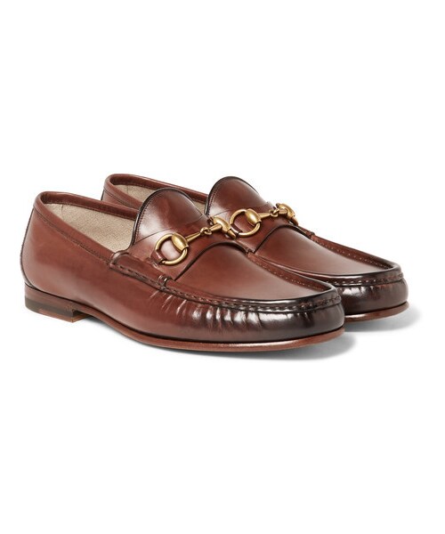 Gucci Roos Horsebit Burnished-Leather 