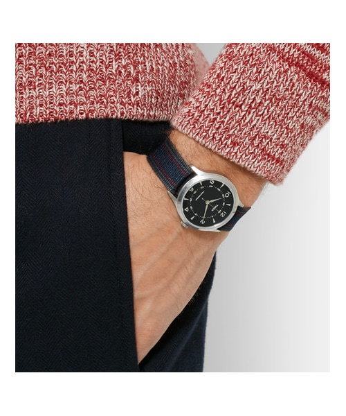 TIMEX（タイメックス）の「Timex Whitney Village Stainless Steel And Striped Grosgrain Watch（アナログ腕時計・メンズ・Blue・one size）」の2枚目の写真