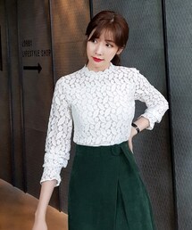 DHOLIC | リーフパターンレースブラウス(シャツ/ブラウス)