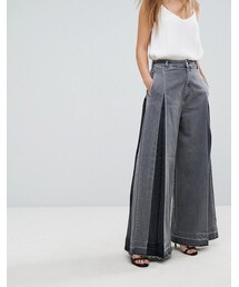 DIESEL | Diesel Wide Leg Jean with Pleat Detail(デニムパンツ)