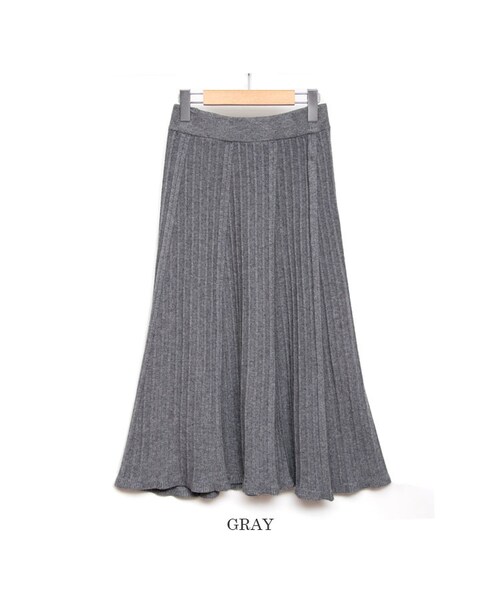 Sheson（シーズン）の「Sheson(シーズン)セレクト リブニットロングスカート（スカート・レディース・ベージュ/グレー/ブラウン/ブラック・Mサイズ）」の3枚目の写真