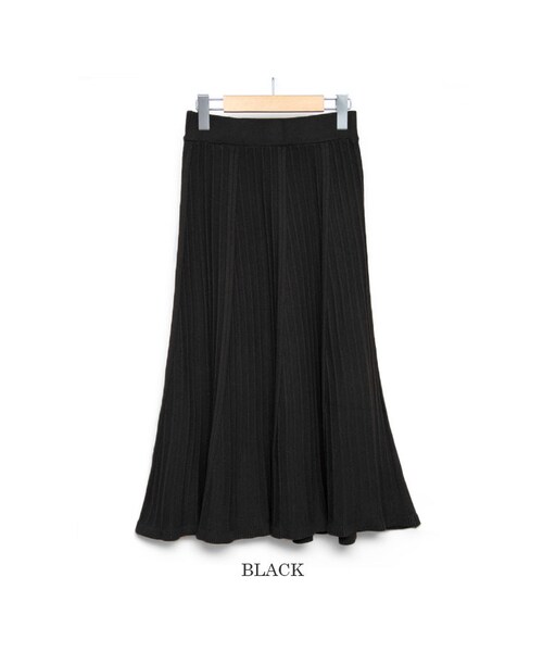 Sheson（シーズン）の「Sheson(シーズン)セレクト リブニットロングスカート（スカート・レディース・ベージュ/グレー/ブラウン/ブラック・Mサイズ）」の2枚目の写真