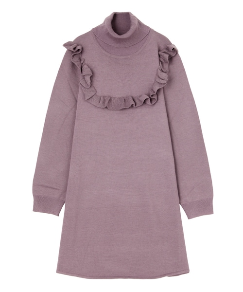 merry jenny（メリージェニー）の「スクエアフリルニットワンピース（ワンピース/ドレス・レディース・アイボリー/ブラック/パープル・F）」の10枚目の写真