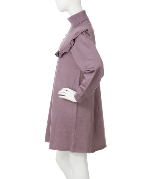 merry jenny（メリージェニー）の「スクエアフリルニットワンピース（ワンピース/ドレス・レディース・アイボリー/ブラック/パープル・F）」の5枚目の写真