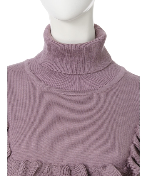 merry jenny（メリージェニー）の「スクエアフリルニットワンピース（ワンピース/ドレス・レディース・アイボリー/ブラック/パープル・F）」の7枚目の写真