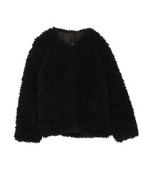 merry jenny | ノーカラーエコファーコート(ジャケット/アウター)