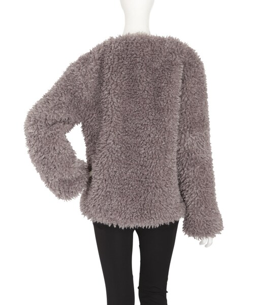 merry jenny（メリージェニー）の「ノーカラーエコファーコート（ジャケット/アウター・レディース・ブラック/ピンク/ラベンダー）」の11枚目の写真