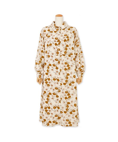flower(フラワー)の「wonderful flower onepiece ~ワンダフルフラワーワンピース(ワンピース・レディース・beige/red・FREE)」の1枚目の写真