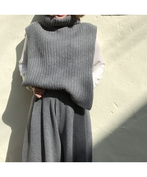 nagonstans ハイネックベスト　グレー nagonstans ハイネックベスト グレー nagonstans ハイネックベスト