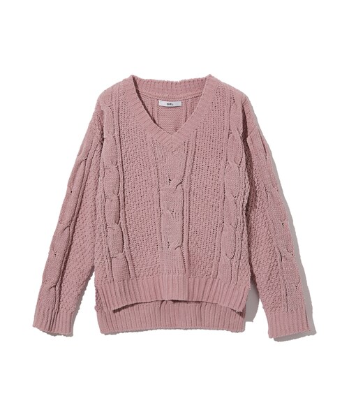 GRL（グレイル）の「モールヤーンVネックニットトップス（トップス）」