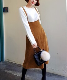 DHOLIC | ダブルストラップコーデュロイワンピース(ワンピース)