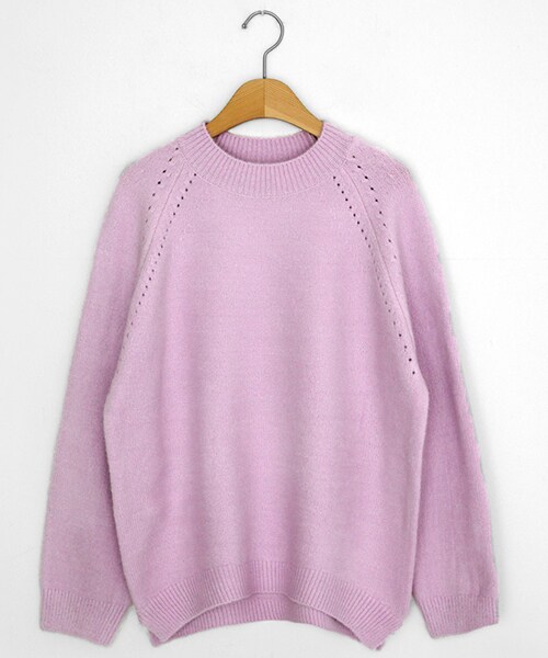 DHOLIC（ディーホリック）の「アンバランスヘムラグランニットプルオーバー（ニット/セーター・レディース・イエロー/ホワイト/グレー/ピンク/ブラウン/ブラック・FREE）」の6枚目の写真