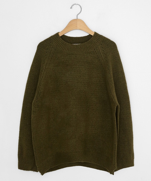 DHOLIC（ディーホリック）の「アンバランスヘムラグランニットプルオーバー（ニット/セーター・レディース・イエロー/ホワイト/グレー/ピンク/ブラウン/ブラック・FREE）」の5枚目の写真